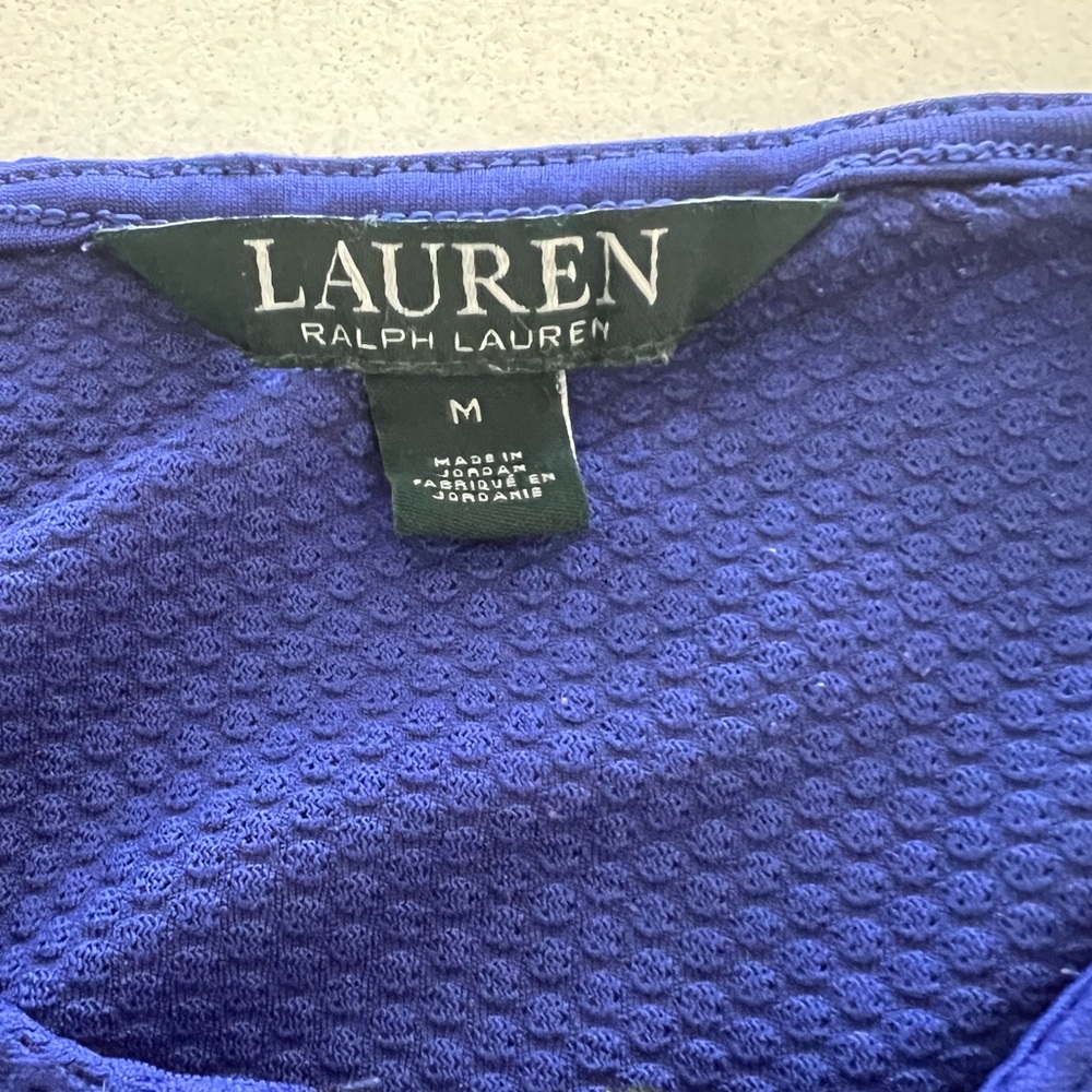 Lauren Ralph Lauren Active Mesh Quarter Zip Pullover Blue Black M - Picture 3 of 9